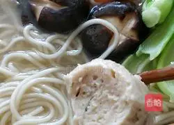 Illustration of how to make chicken ball noodles in mushroom soup 13