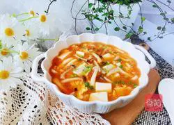 Illustration of how to make tomato, mushroom and tofu soup 12