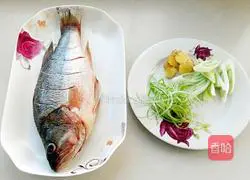 Illustration of how to make steamed seabass 1