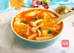 Illustration of how to make light tomato sauce, mushroom and tofu soup in summer 1