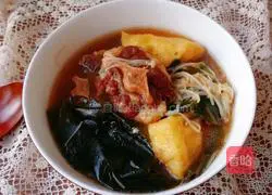 Illustration of how to make oxtail skirt with enoki mushrooms and beans in soup 8