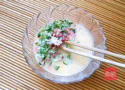 Illustration of how to make ham and egg pancakes 3