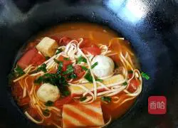 Tomato hot pot meatball noodles recipe 5