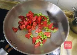 Illustration of how to make tomato and egg soba noodles 4