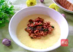 Illustration of how to make steamed egg custard with minced meat and tofu 10