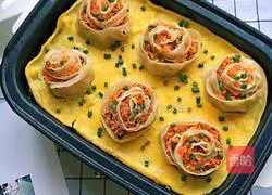 Rose dumplings with eggs Illustration of how to make dumplings 1