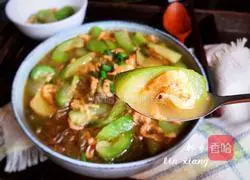 Illustration of how to make shrimp and loofah vermicelli soup 12