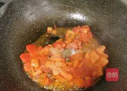 Illustration of tomato, cabbage and tofu soup 3