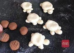 Illustration of how to make little turtle steamed buns 6