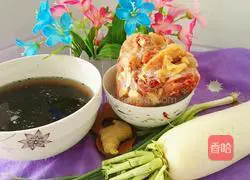 Black Bean Illustration of how to make kelp and white radish chicken soup 1