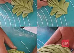 Illustration of how to make spinach and willow leaf steamed buns 11