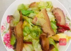 Illustration of how to make fried pork face with lotus vegetables 7