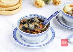 Illustration of how to make mushroom, yam and black-bone chicken soup 10