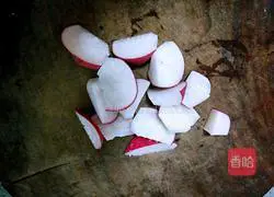 Illustration of how to make radish stick bone soup#light food and reduce fat#4