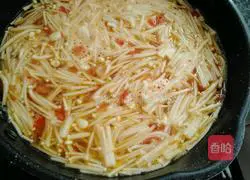 Enoki mushroom tomato egg soup recipe 10