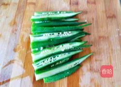 Garlic chili mixed with okra Practice illustration 7