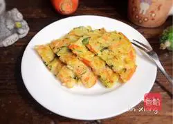 Illustration of how to make carrot and cucumber chicken cake 9