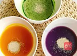 Illustration of how to make three-color hair cake 5