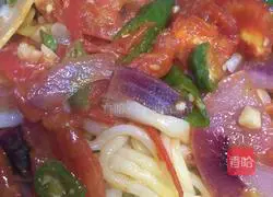 Illustration of how to make noodles with strips 10