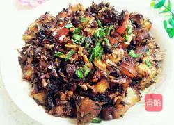 Illustration of braised pork with pickled vegetables 15