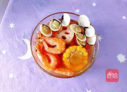 Illustration of how to make shrimp, white clam, corn and lotus root soup 15