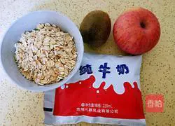 Fruit milk oats Illustration of how to do it 1