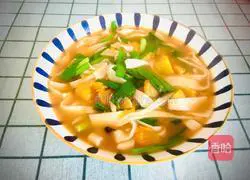 Illustration of how to make pumpkin willow leaf noodles 8