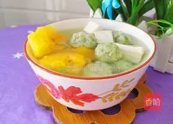 Illustration of how to make papaya tofu dumpling soup 12