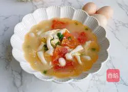 Illustration of tomato, seafood and mushroom soup 15