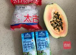 Illustration of papaya stewed in milk 1