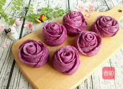 Illustration of how to make purple rose steamed buns 11