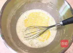 Illustration of how to make matcha mango pancake 6