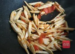 Illustration of tomato and shredded pork and wild rice soup 11