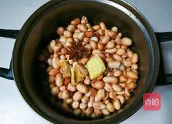Illustration of making soy sauce, star anise and peanut kernels 7