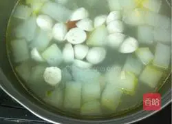 Winter melon meat Illustration of how to make pill soup 4