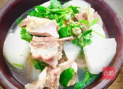 Illustration of how to make mutton chops and stewed radish 6