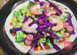 Assorted Vegetables and Shrimp Pizza Recipe Illustration 4