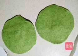 Illustration of how to make green leaf bean paste buns 11