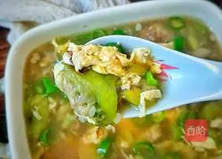 Autumn healthy loofah and egg drop soup recipe 9