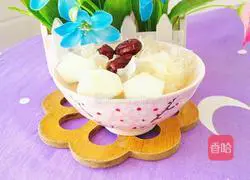 Illustration of how to make yam, red dates and white fungus soup 13