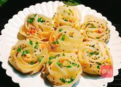 Illustration of how to make fried shrimp and rose flower dumplings 10