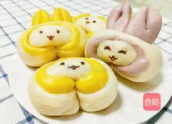 Illustration of how to make cartoon rabbit steamed buns 13