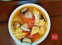 Tomato and mushroom noodles Practice illustration 6