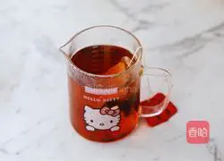 Illustration of making tea jelly and pearl milk tea 2