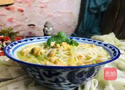 Illustration of how to make radish and egg noodle soup 10