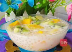 Illustration of how to make fruit milk fragrant sago 14