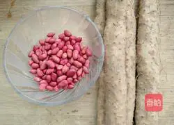 Illustration of how to make yam and peanut tube bone soup 1