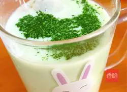 Illustration of how to make matcha brown rice drink 8