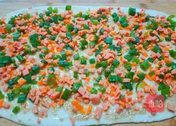 Illustration of how to make pan-fried floret rolls 9