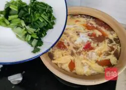Tomato Enoki Mushrooms Egg drop soup recipe 7